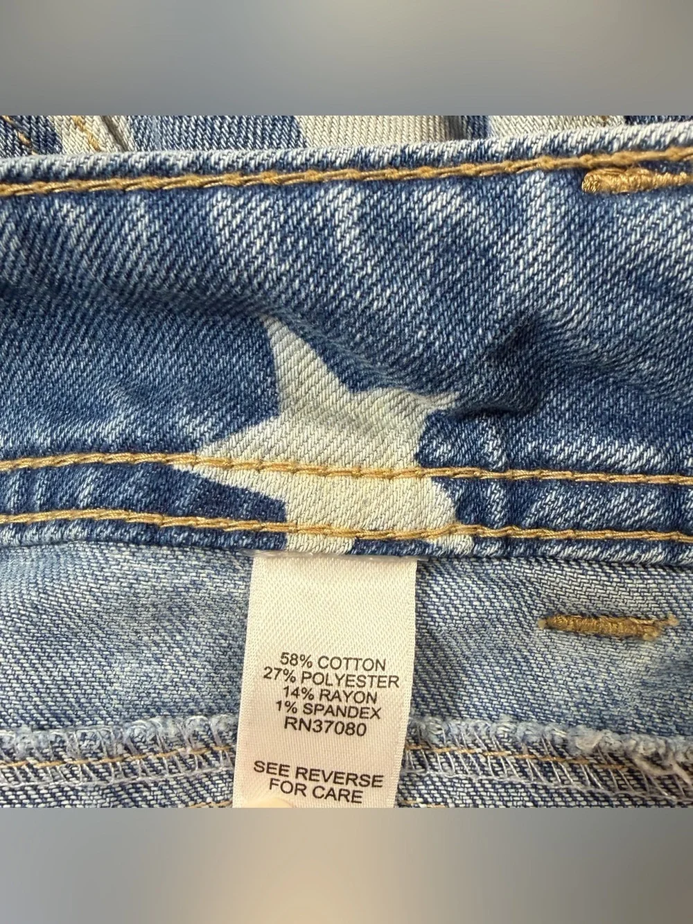 Est 1946 Denim American Flag Shorts Light Blue Denim Size 8